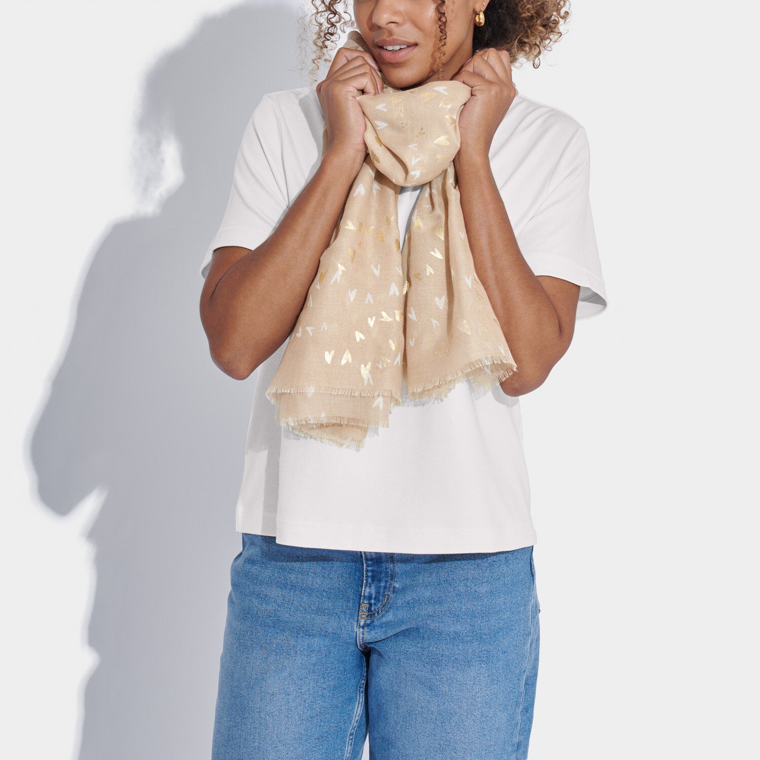 Scattered Heart Foil Printed Scarf - Katie Loxton