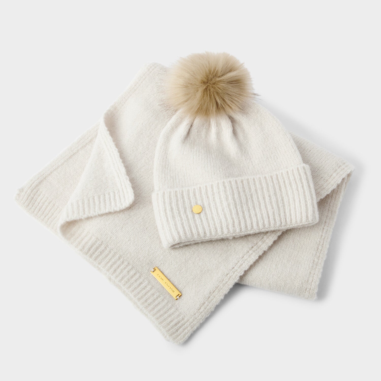 Boxed Hat & Scarf Set - Light Sand