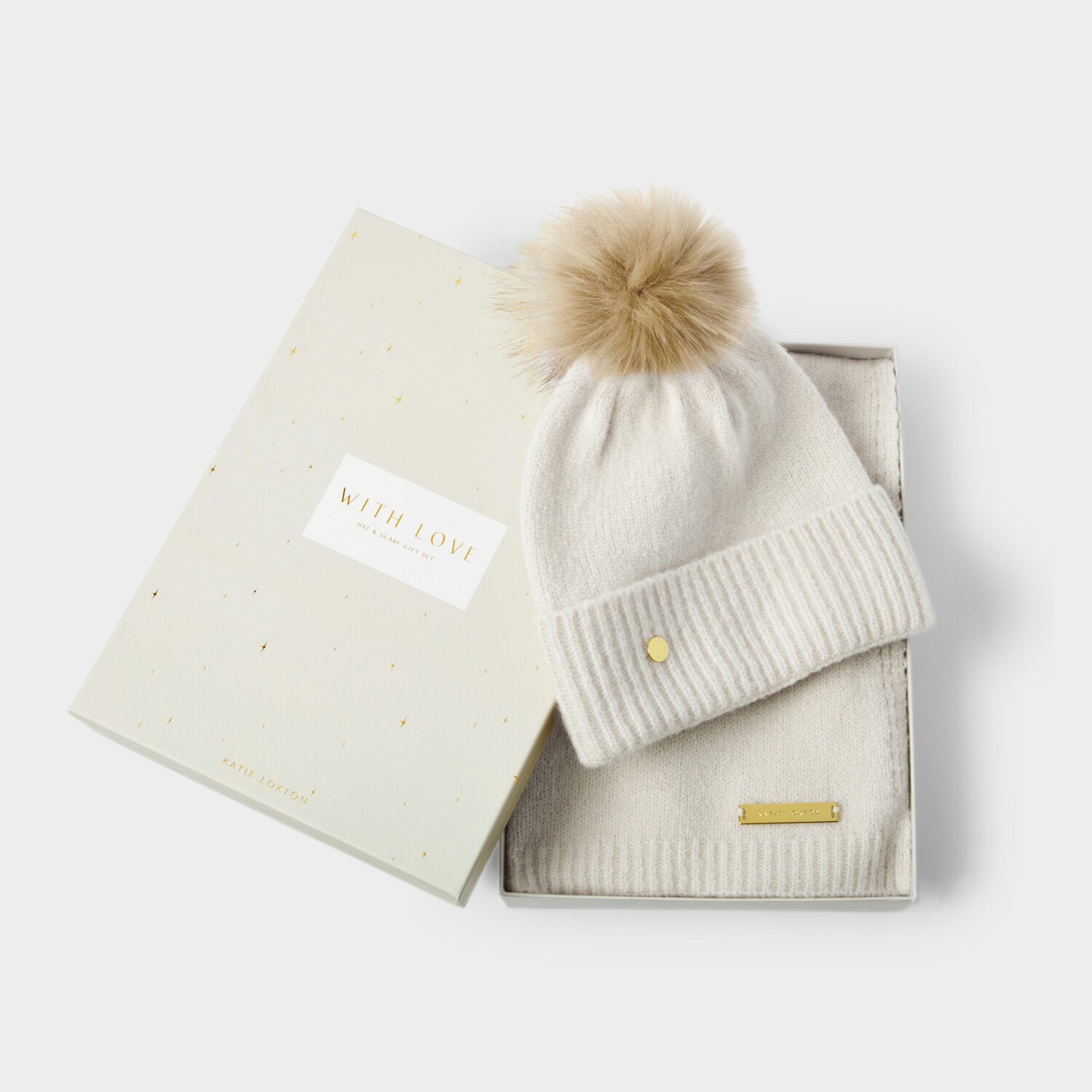 Boxed Hat & Scarf Set - Light Sand