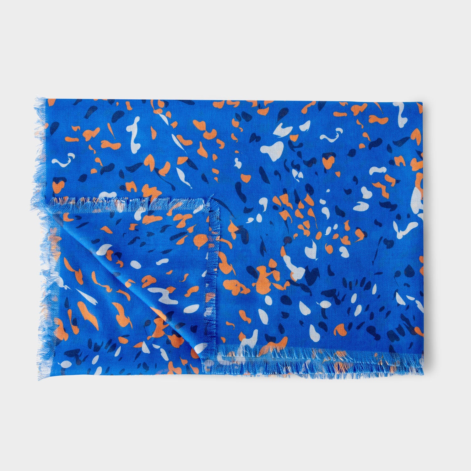 Katie Loxton -  Printed Scarf Cobalt Blue and Orange