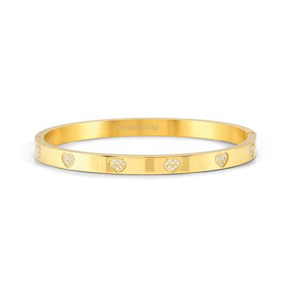 Pretty Bangle - Gold - Hearts - Nomination Italy