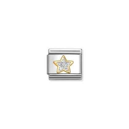 Glitter Silver Star Link - Nomination Italy