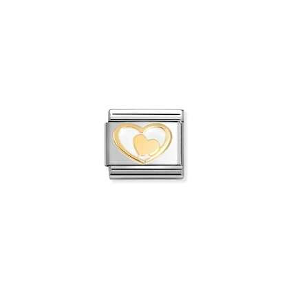 Heart In Heart White - Gold Enamel - Nomination Italy