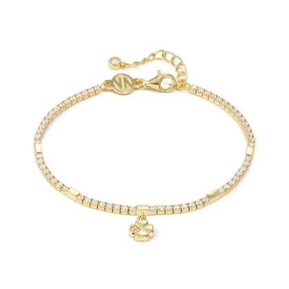 Petit Sparkle Tennis Bracelet - Four Leaf Clover