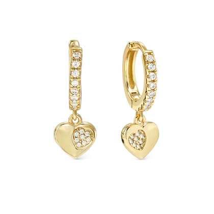 Petit Sparkle Hoop Earrings - Heart