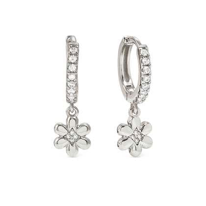 Petit Sparkle Hoop Earrings - Flower