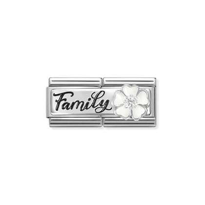 Family With White Flower Double Link - Nomination Italy