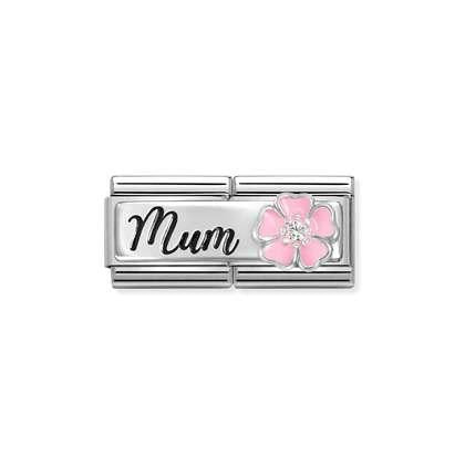 Mum With Pink Flower Double Link - Nomination Italy