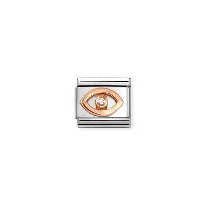 Composable Classic rose gold white eye link - Nomination Italy