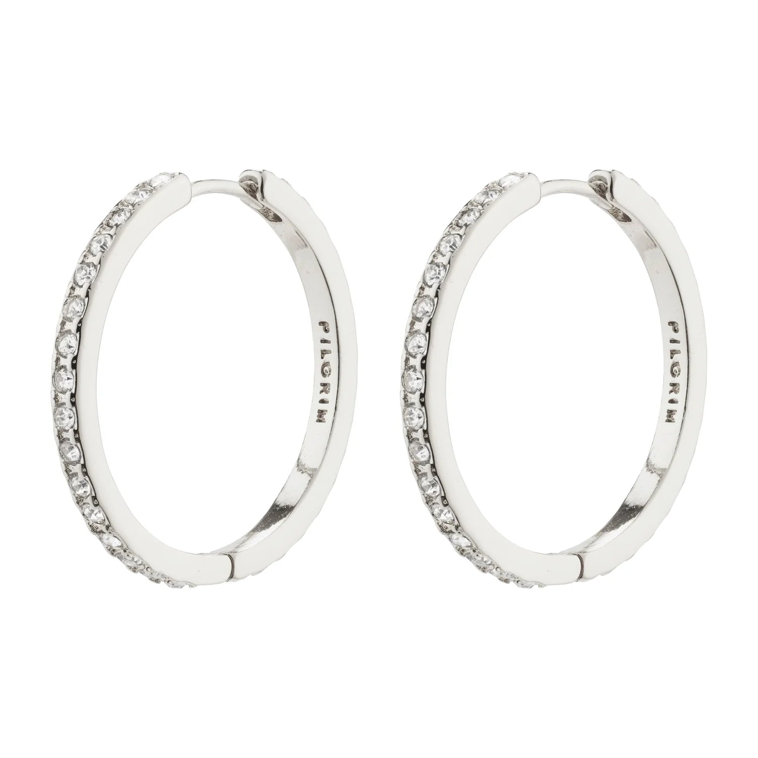 Be Crystal Hoop Earrings - Silver Plate - Pilgrim Jewellery