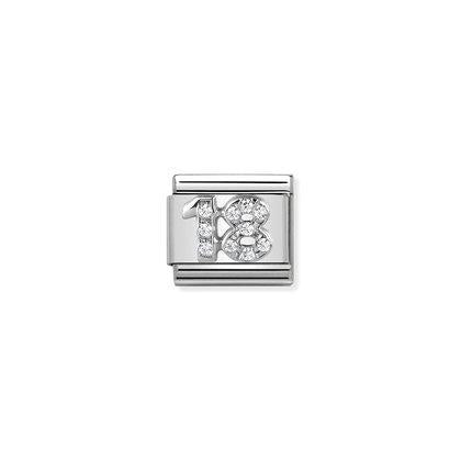 Silver & Cubic Zirconia - 18 charm By Nomination Italy