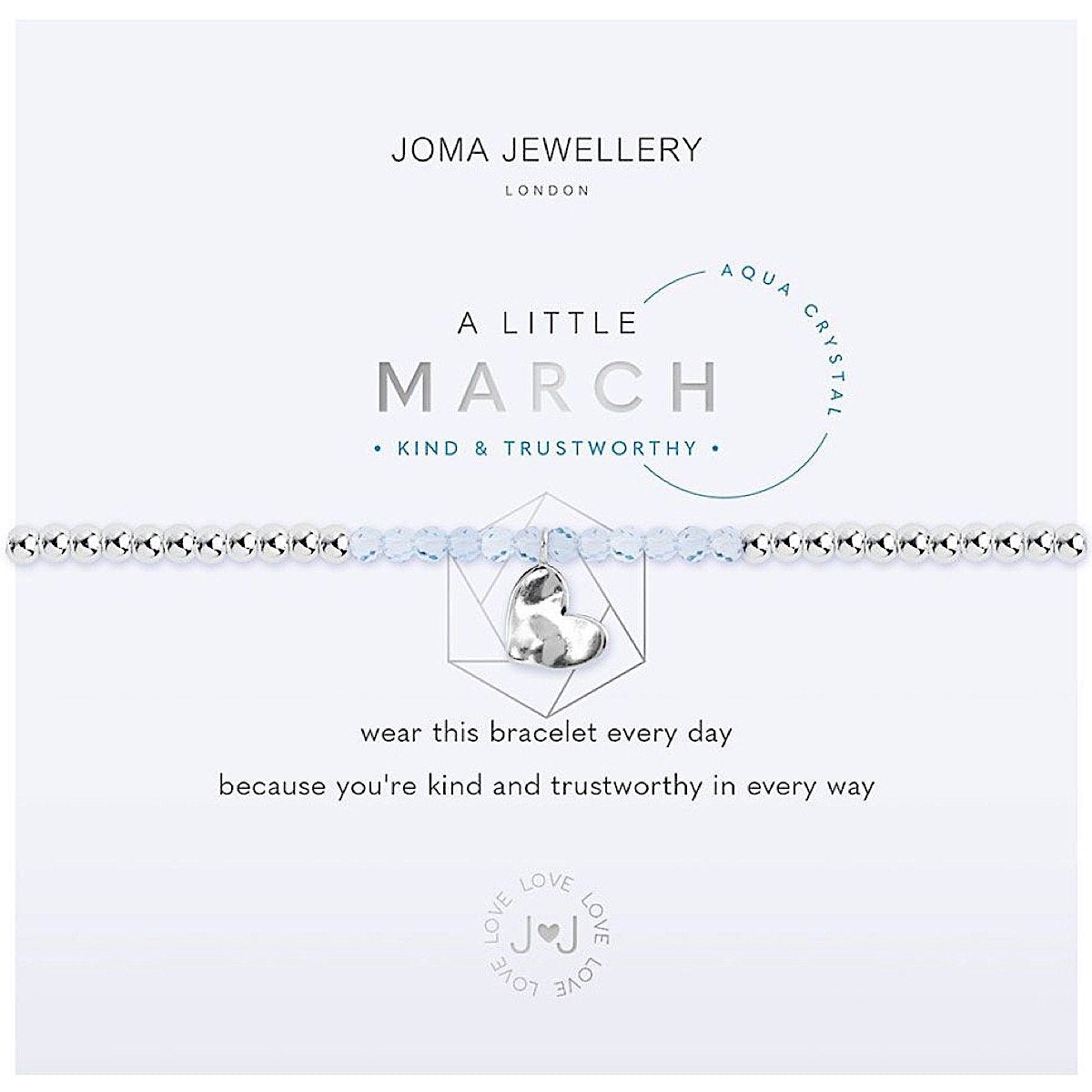 Joma Jewellery - March Birthstone - Aqua Crystal - Kind & Trustworthy
