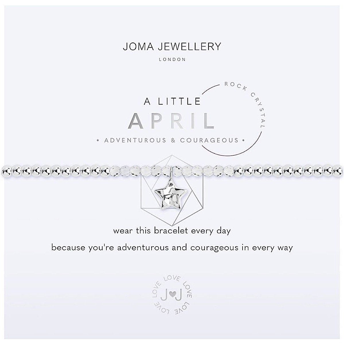Joma Jewellery - April Birthstone - Rock Crystal - Adventurous & Courageous