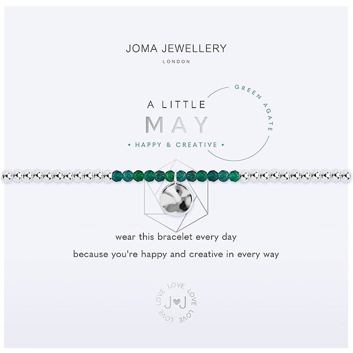 Joma Jewellery - May Birthstone - Green Agate - Happy & Creative
