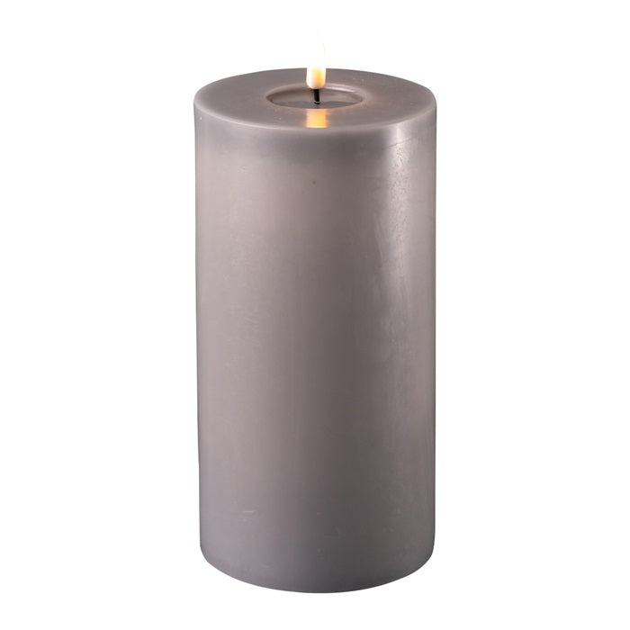 Deluxe Homeart - Battery Powered LED Candle - Graphite Grey - 10 x 20cm