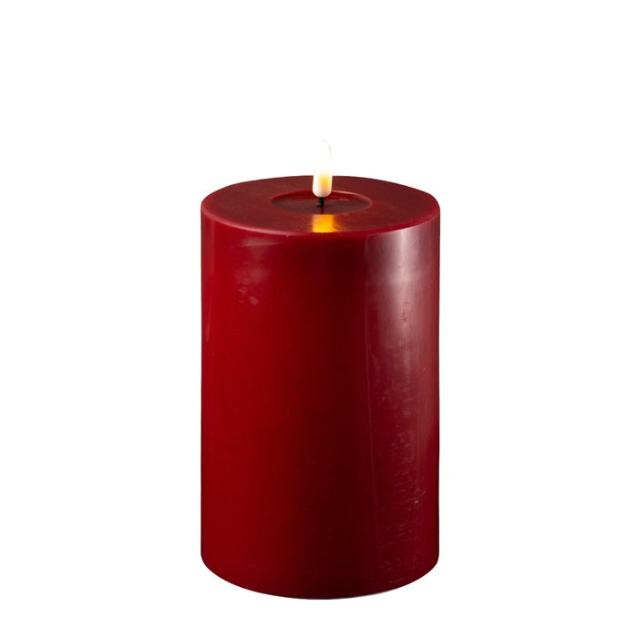 Deluxe Homeart - Battery Operated LED Candle - Bordeaux Red - 10 x 15cm