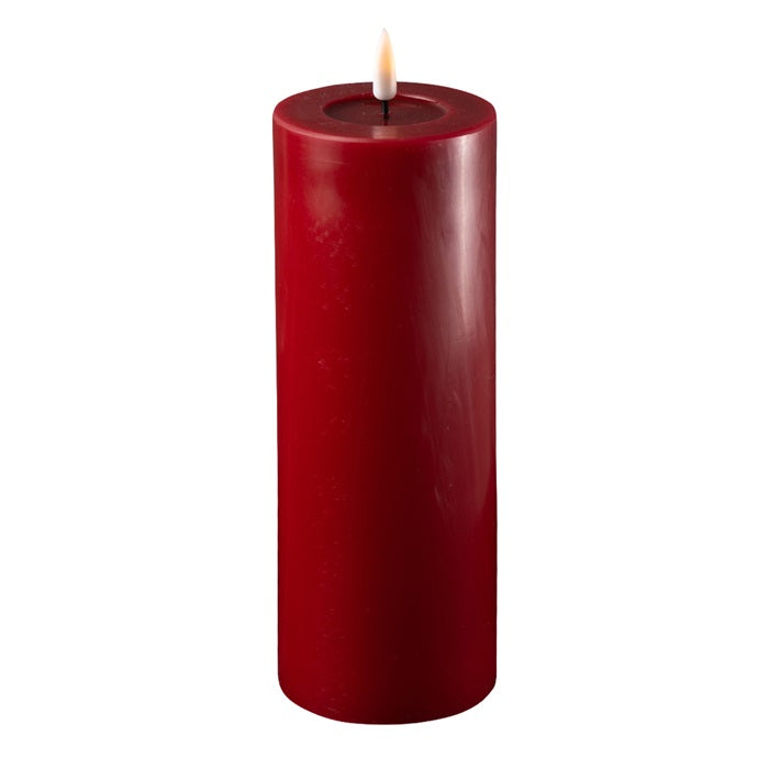 Deluxe Homeart - Battery Powered LED Candle - Bordeaux Red - 7.5 x 20cm