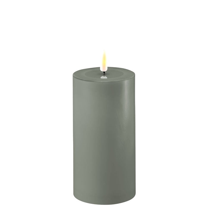 LED Candle - Salvie Green - 7.5 x 15CM - Deluxe Homeart