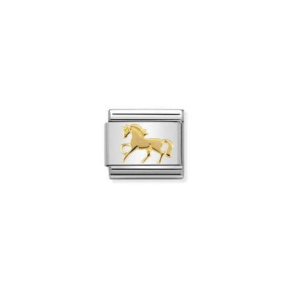 Gold - Galloping Horse charm By Nomination Italy