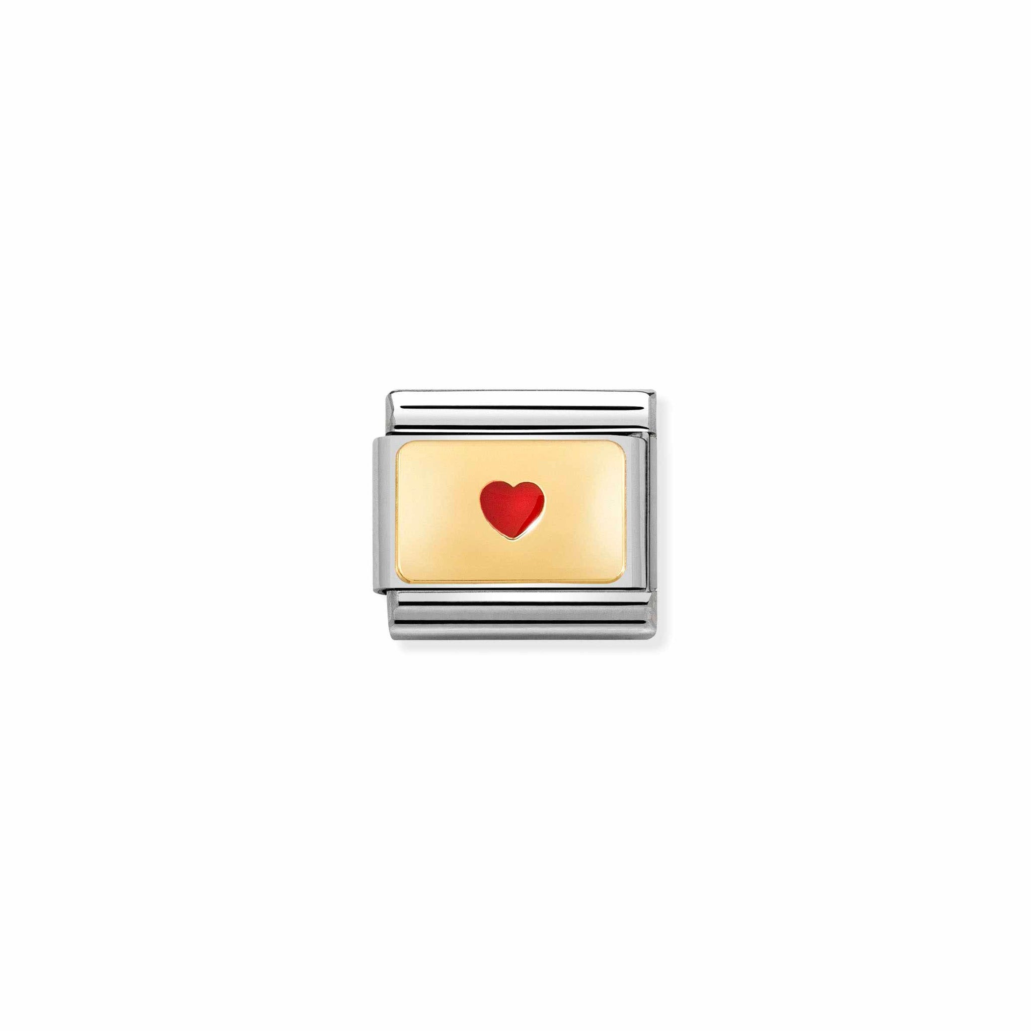 Nomination Charm - Gold Enamel - Small Heart - Red