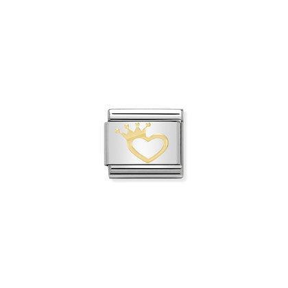 Gold Love - Heart With Crown charm By Nomination Italy