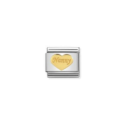 Gold - Nanny in heart charm By Nomination Italy