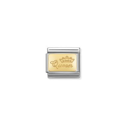Gold Plate Queen charm By Nomination Italy