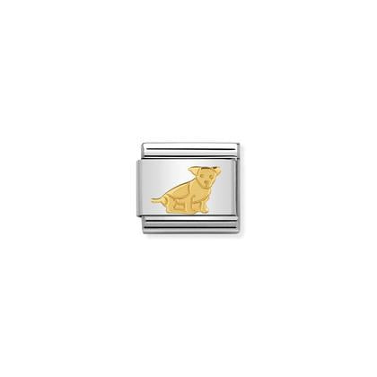 Gold Animals - Seated Dog Charm By Nomination Italy