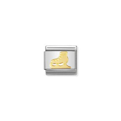 Gold - Ice Skate charm By Nomination Italy