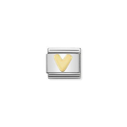 Gold letter V Charm By Nomination Italy
