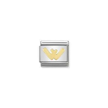Gold letter W charm By Nomination Italy