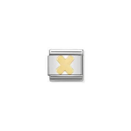 Gold letter X charm By Nomination Italy