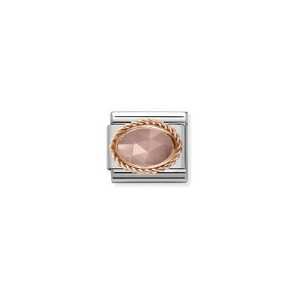 Rose Gold - Apricot Chalcedony charm By Nomination Italy
