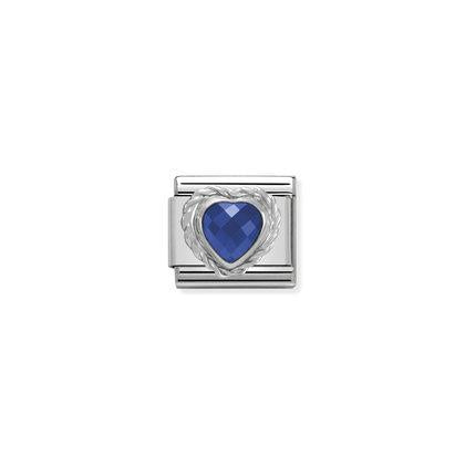 Silver Stones - Blue Heart Charm By Nomination Italy