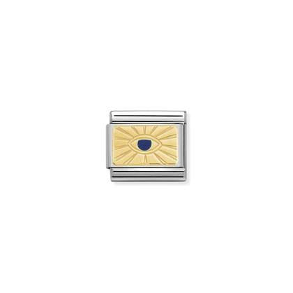 New Nomination Charm - Gold Plate Enamel Blue Eye