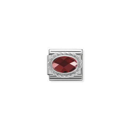 Silver Faceted Stones - Red Charm By Nomination Italy
