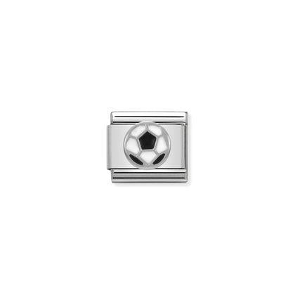 Silver EnamelCharm By Nomination Italy - Football