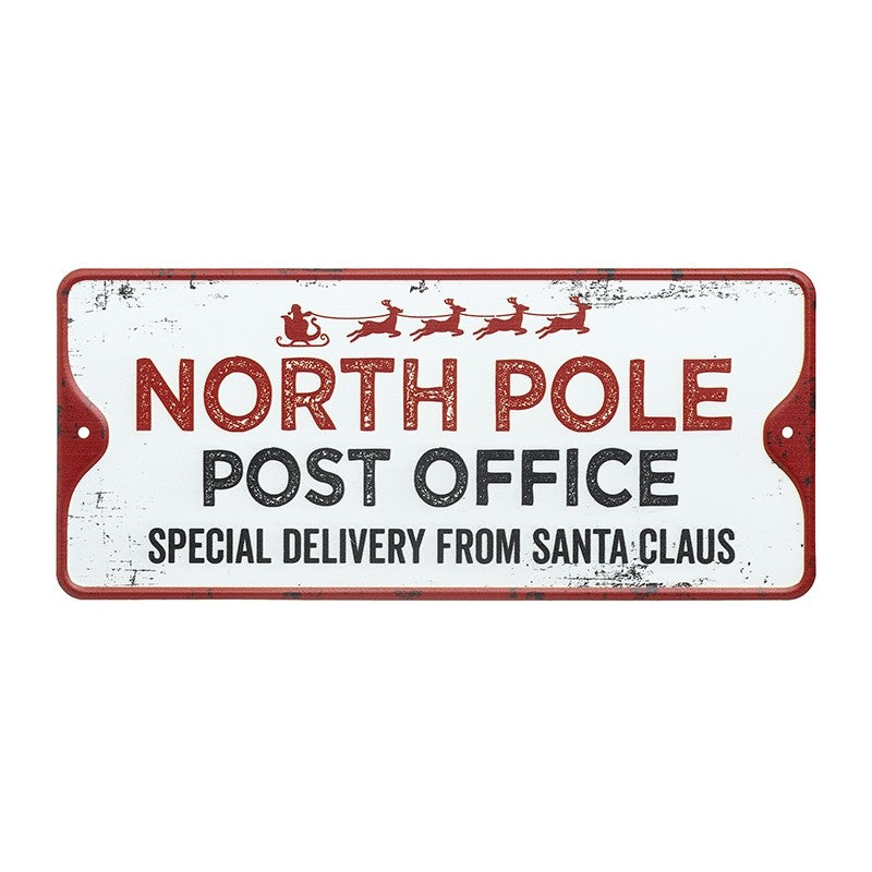 North Pole Post Office Metal Sign