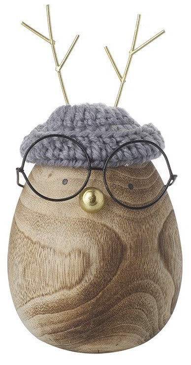 Wooden Figure In Hat & Glasses