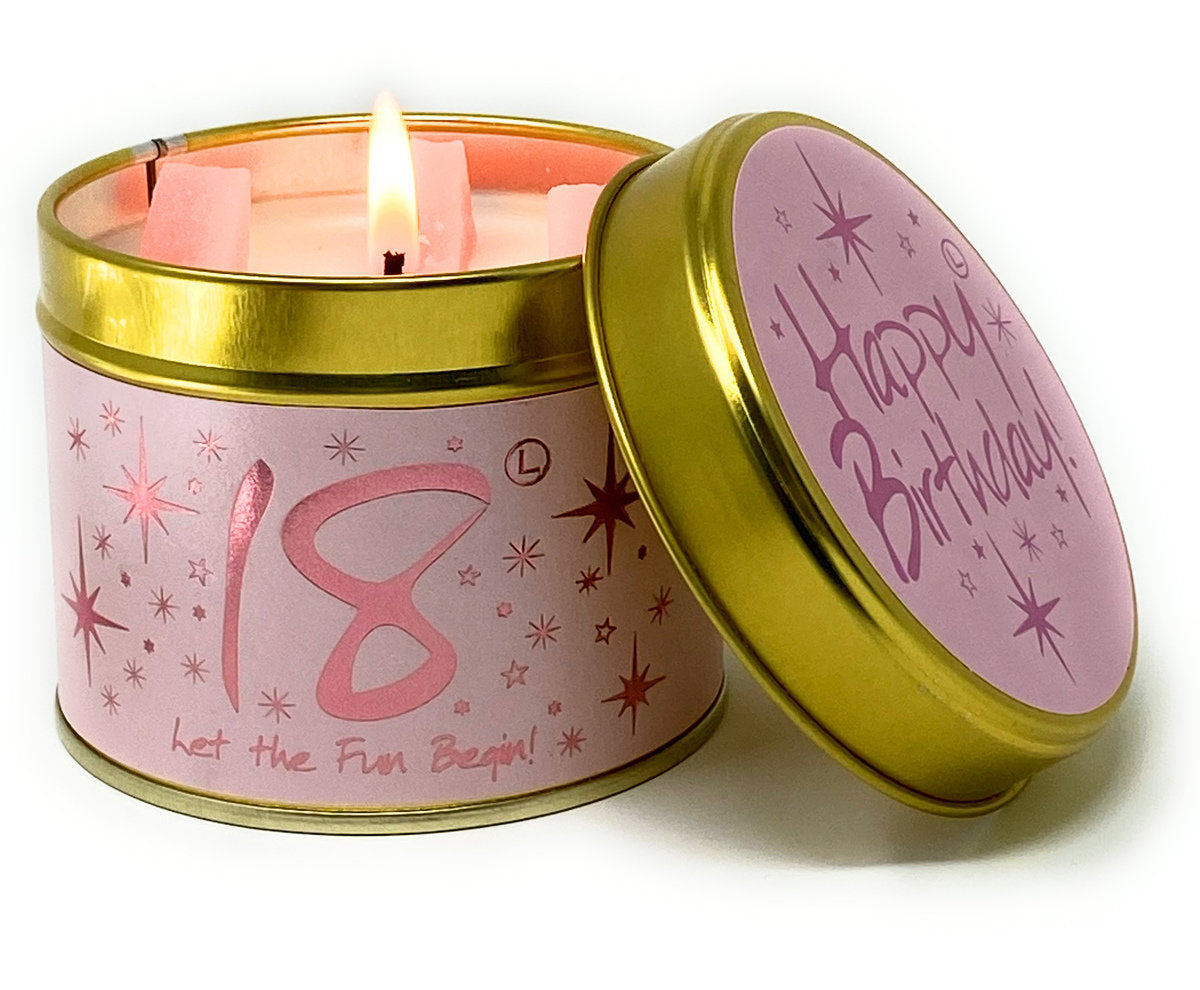 Lily Flame Candle - Happy 18th Birthday