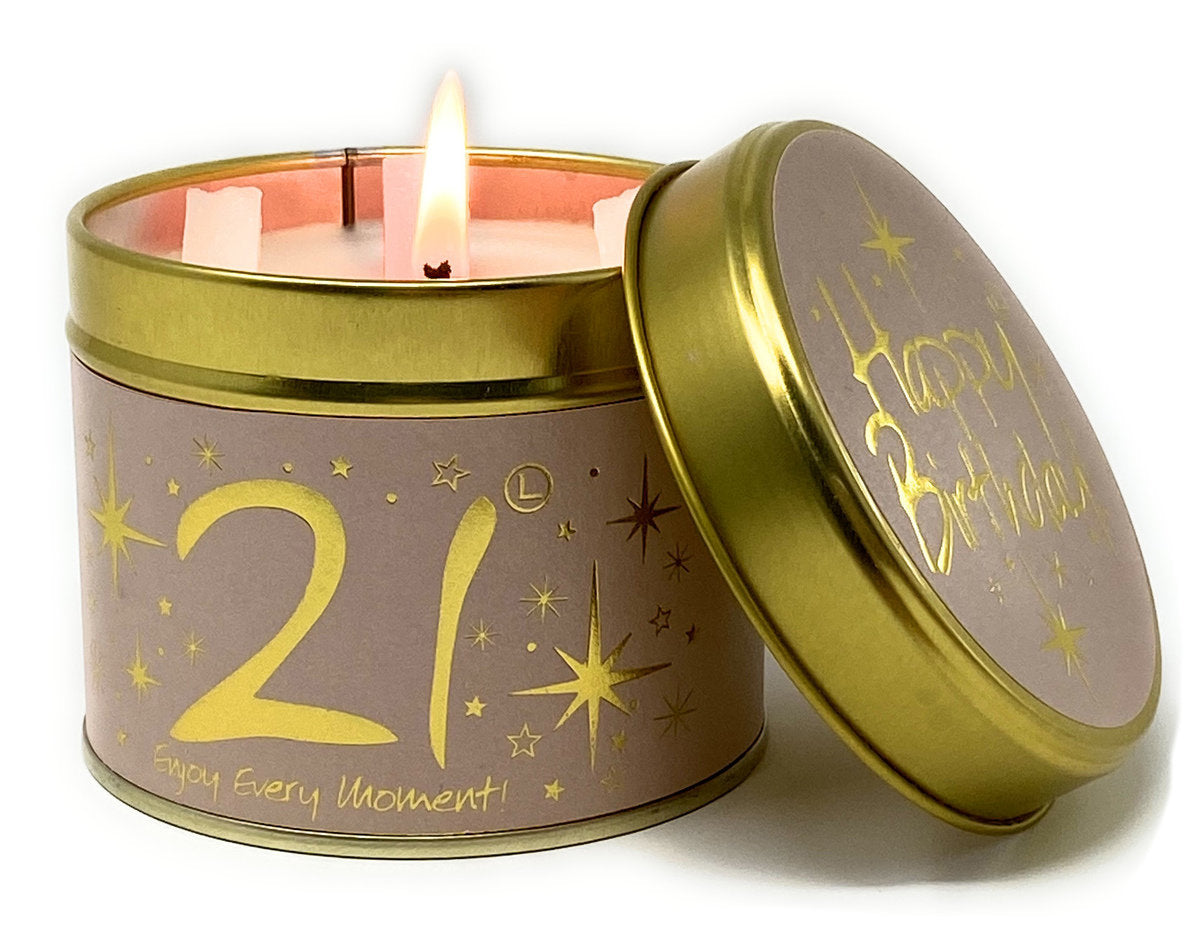 Lily Flame Candle - Happy 21st Birthday