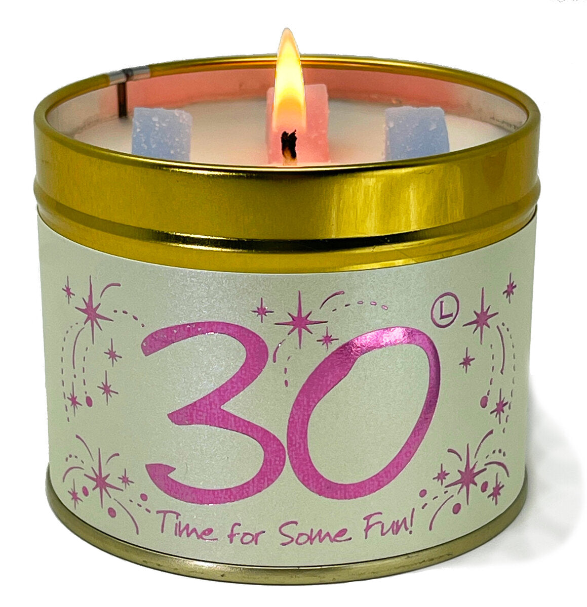 Lily Flame Candle - Happy 30th Birthday
