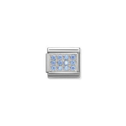 Silver Pave - Light Blue charm By Nomination Italy