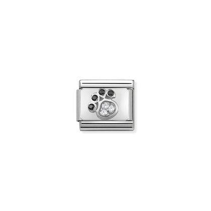 Silver & Cubic Zirconia - Paw Print Charm By Nomination Italy