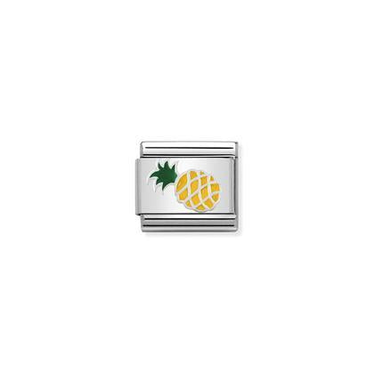 Silver Enamel - Pineapple charm By Nomination Italy
