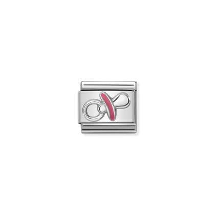 Silver Enamel - Pink Dummy charm By Nomination Italy