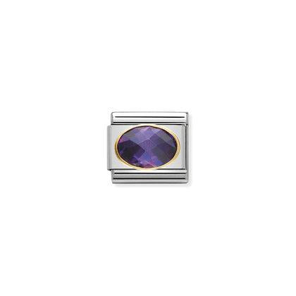 Gold Cubic Zirconia - Purple Charm By Nomination Italy
