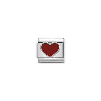 Silver Enamel - Red Heart charm By Nomination Italy