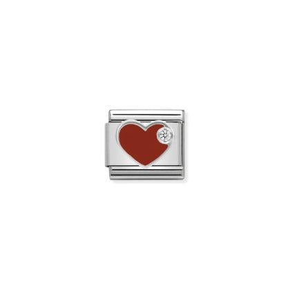 Enamel & Cubic Zirconia - Red Heart charm By Nomination Italy