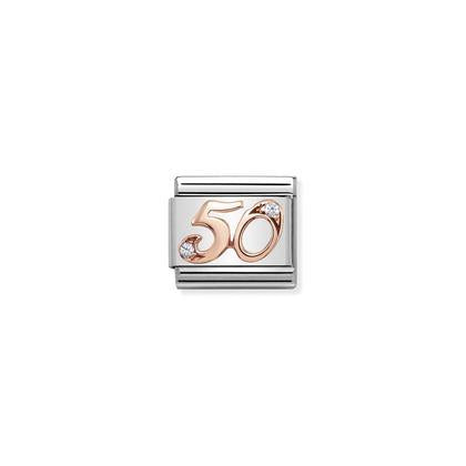 Rose Gold - Age 50 charm By Nomination Italy